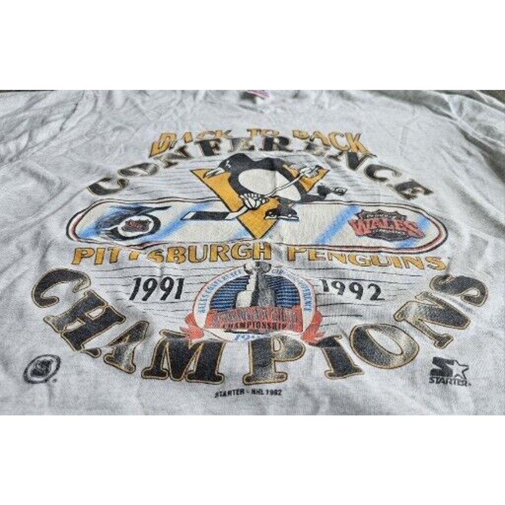 1991/1992 Starter Pittsburgh Penguins Back To Back Stanley Cup Champs Size Large - Picture 6 of 8